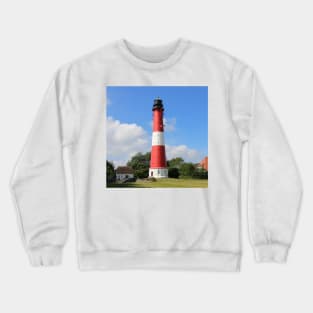 Red and White Lighthouse on Pellworm Island Crewneck Sweatshirt